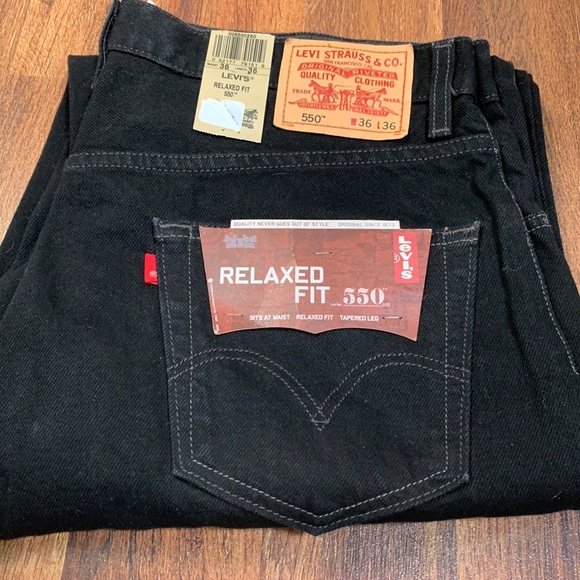 Levi's Other - Levi’s 550 black jeans, relaxed fit 36x36, 100% cotton